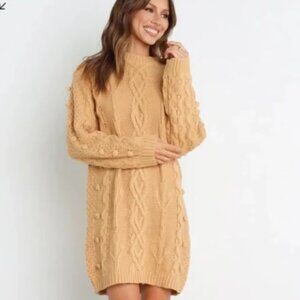 Petal & Pup Mona Long Sweater Dress Warm Tan Size US 12 / XL